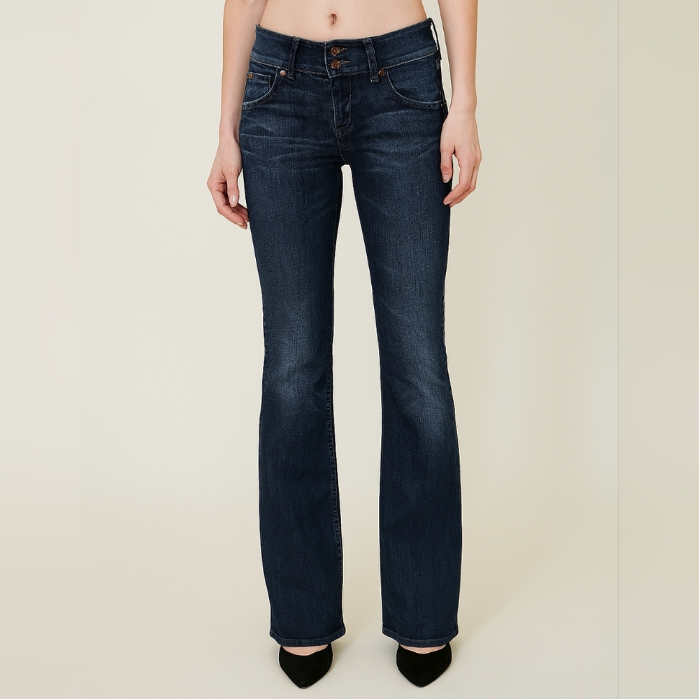 Hudson Jeans Womens 27‎ Blue Bootcut Flare Dark Wash Denim Low-rise Y2K 2000's